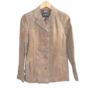 Wilsons Maxima Leather Tan Color 5 Button Womens Jacket Size Small